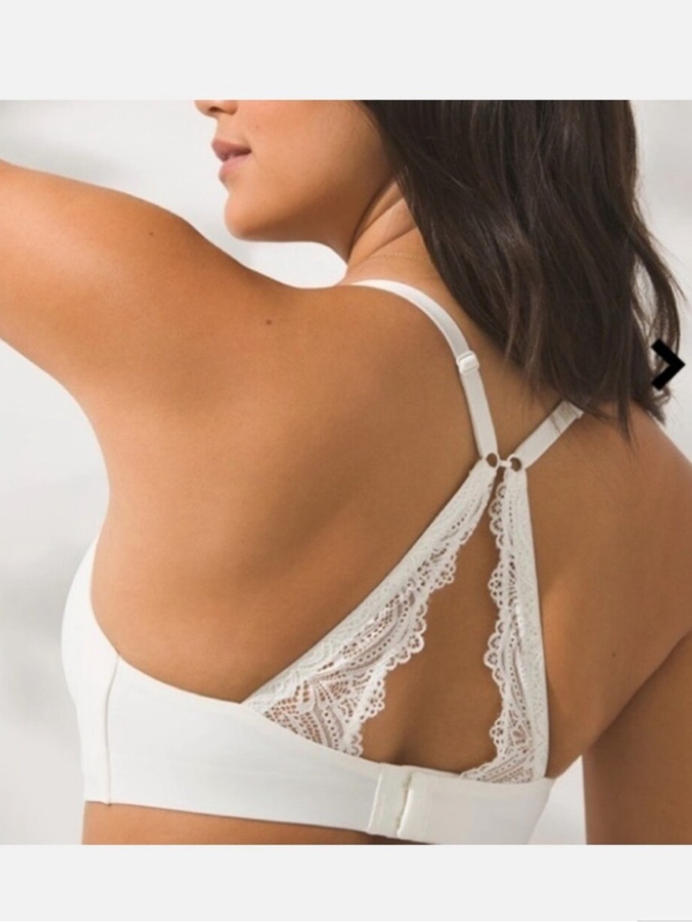 Soma Ivory  enbliss luxe wireless lace j hook cream bra size 32 C nwt New